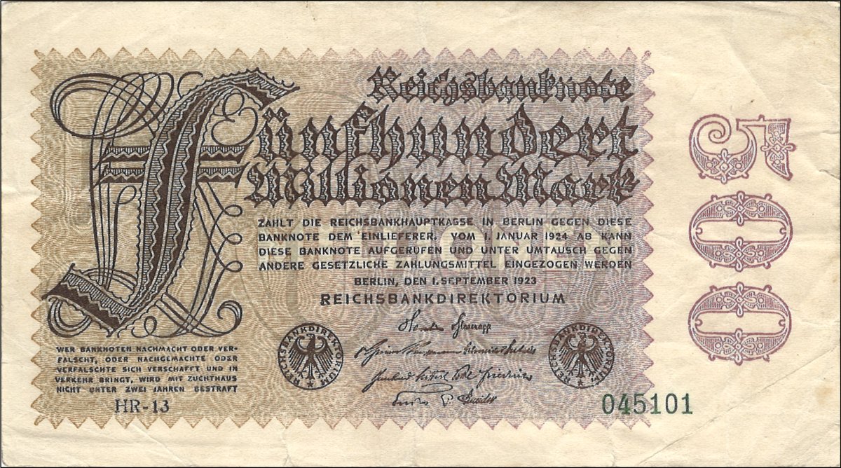 500 million marks (1 Sep 1923)